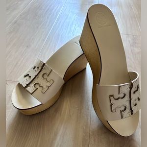 Tory Burch Wedge Slide Calf Leather Size 7.5